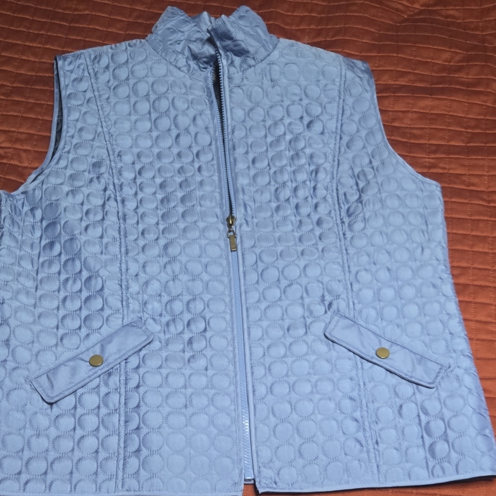 Alfred Dunner Light Blue Quilted Vest